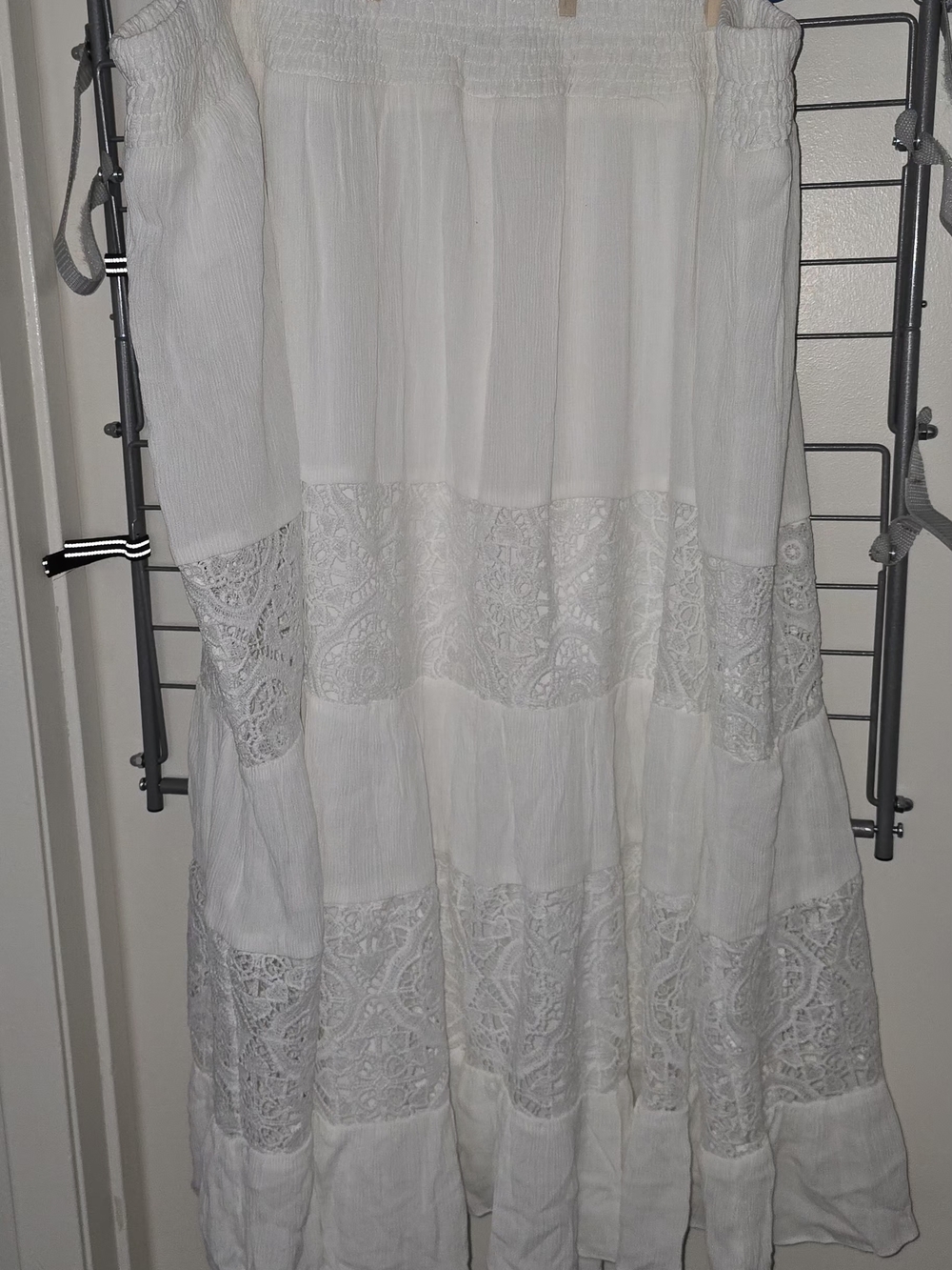 Lane Bryant White Elastic Waist Boho Skirt